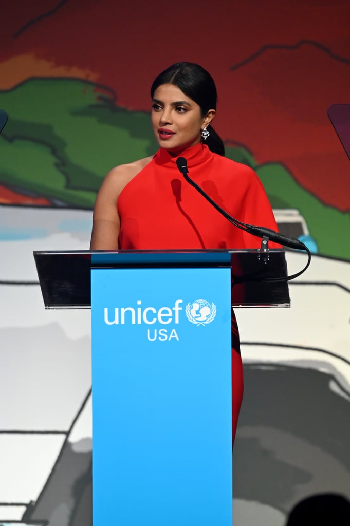 Priyanka Chopra's Red Salvatore Ferragamo One Shoulder Dress