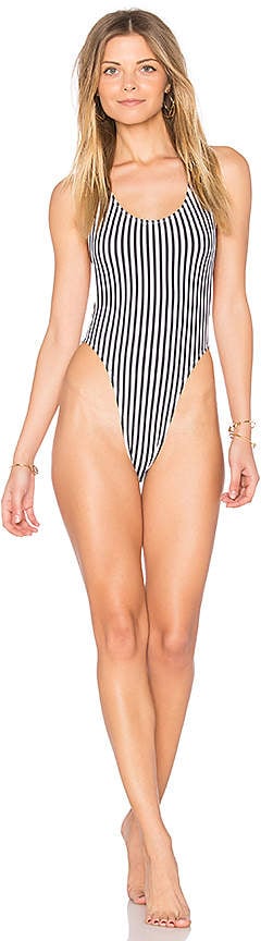 Norma Kamali Marissa One Piece Sophie Turner Striped One Piece 