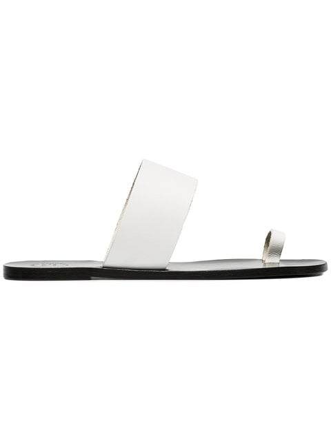 ATP Atelier White Astrid Leather Flat Sandals