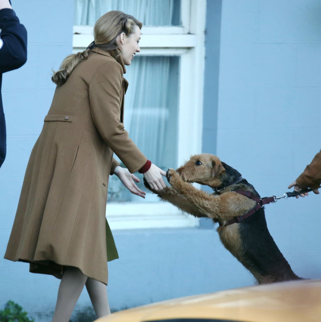 Meanwhile, Blake Lively made a very special friend on Monday when she greeted a dog on the set of her new project in Vancouver.