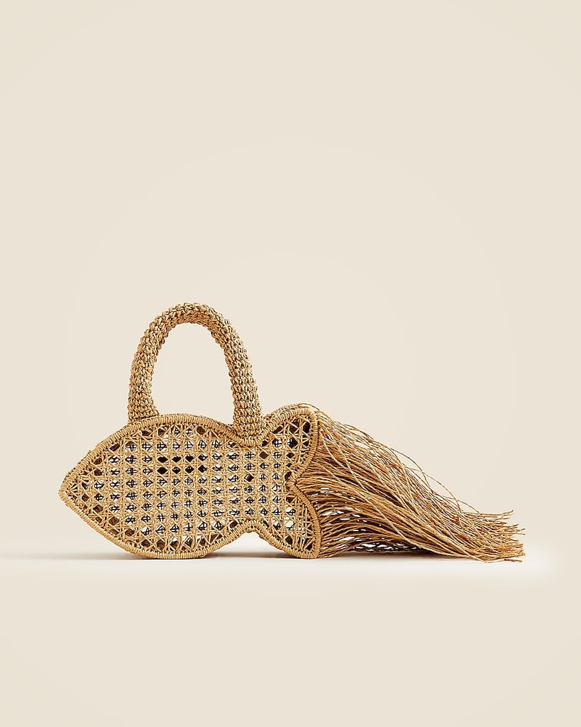 J. Crew Handknotted Raffia Fish Bag