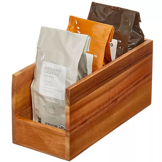 Squared Away Acacia Wood Small Storage Bin