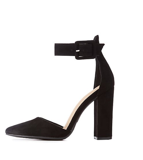 Pointed Toe Ankle Strap Pumps