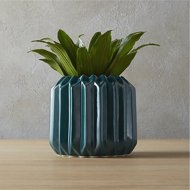 Accordion Teal Planter