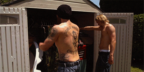 When he just hangs out shirtless with Opie.