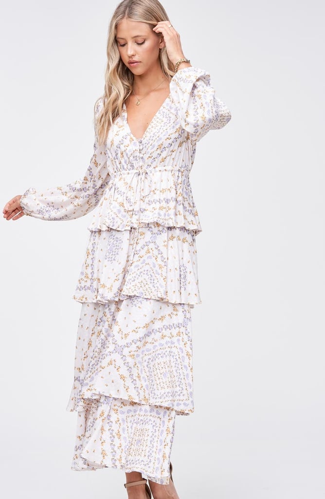 EN SAISON Paisley Long Sleeve Midi Dress