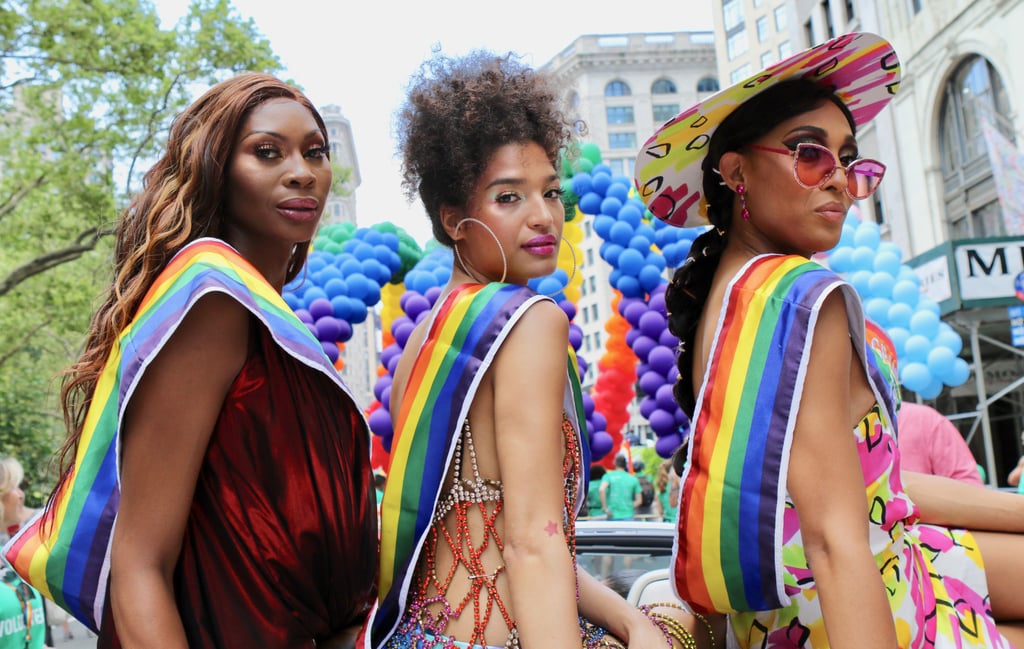 Mj Rodriguez, Indya Moore, and Dominique Jackson at Pride