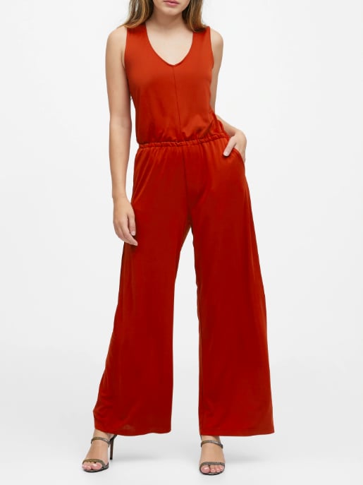 Petite Draped Wide-Leg Jumpsuit