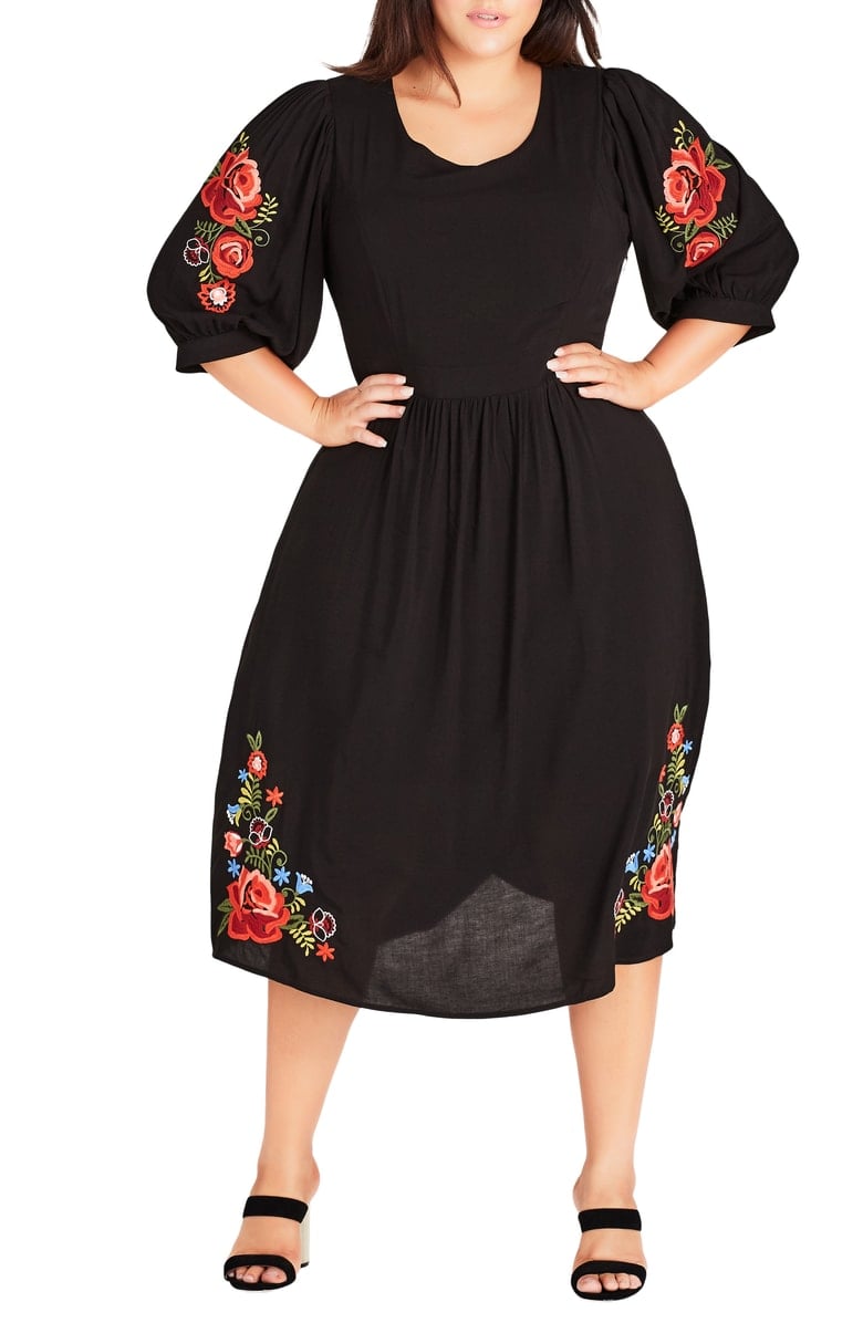 City Chic Sweetly Embroidered Dress