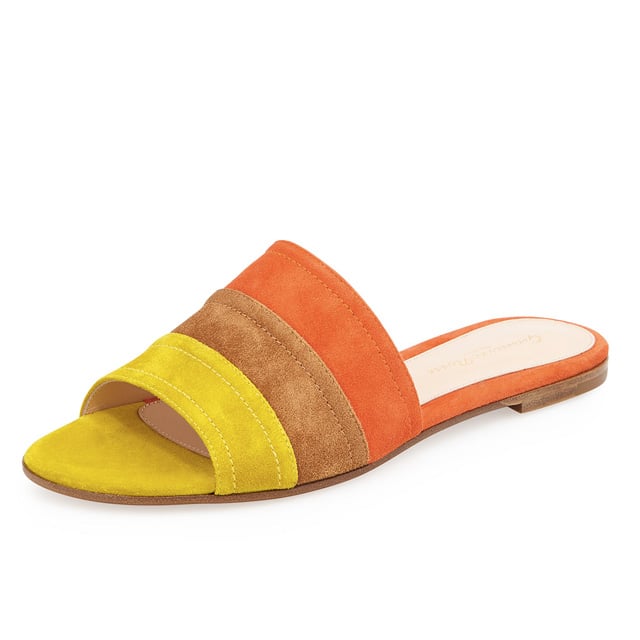 Gianvito Rossi Colorblock Suede Slide ($645)