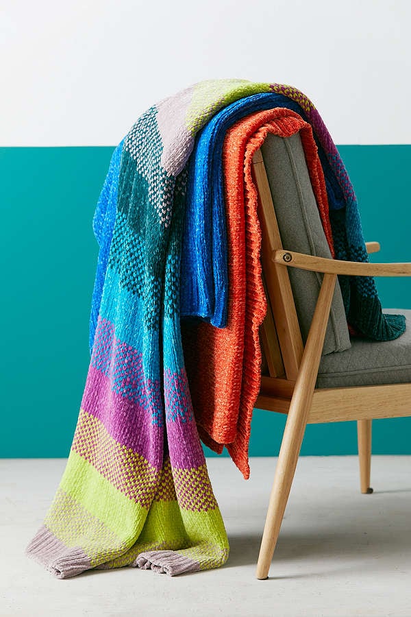 Urban Outfitters Chenille Sweater Throw Blanket