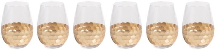Zodax Vitorrio Stemless Wine Glasses (Set of 6)