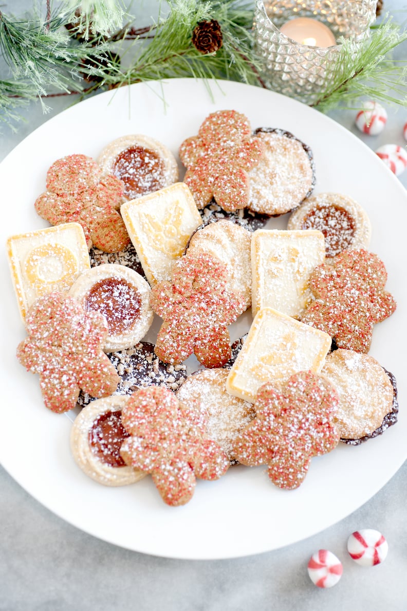 Holiday Cookies Dusted With Powdered Sugar