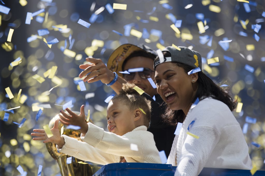 Steph Curry and His Family at Warriors Parade 2015