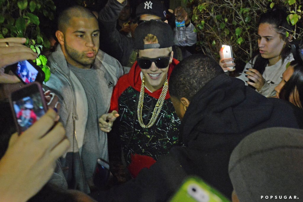 Source: Splash News Online

Later that night, Justin greeted awaiting fans and media outside the Miami Beach compound where he had been staying since his release from jail. The singer's security detail escorted him to a nearby vehicle. Justin reportedly traveled to a local airport, where a private jet was waiting for him.