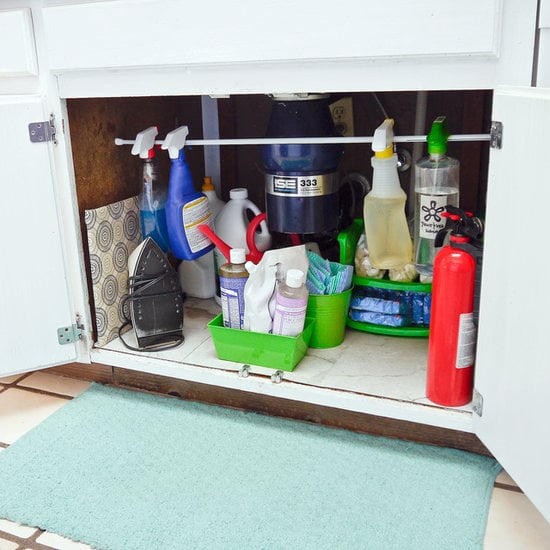 Organize the space below your sink.