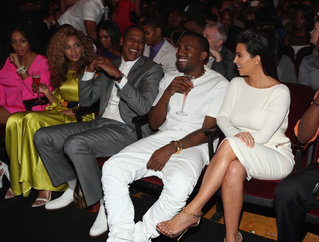 Kim rubbed elbows with Jay Z and Beyoncé Knowles when she joined Kanye at the BET Awards in LA in July 2012.