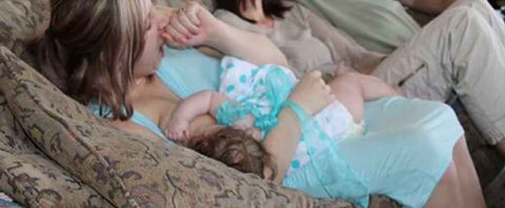 Photo of Mom Yawning While Nursing