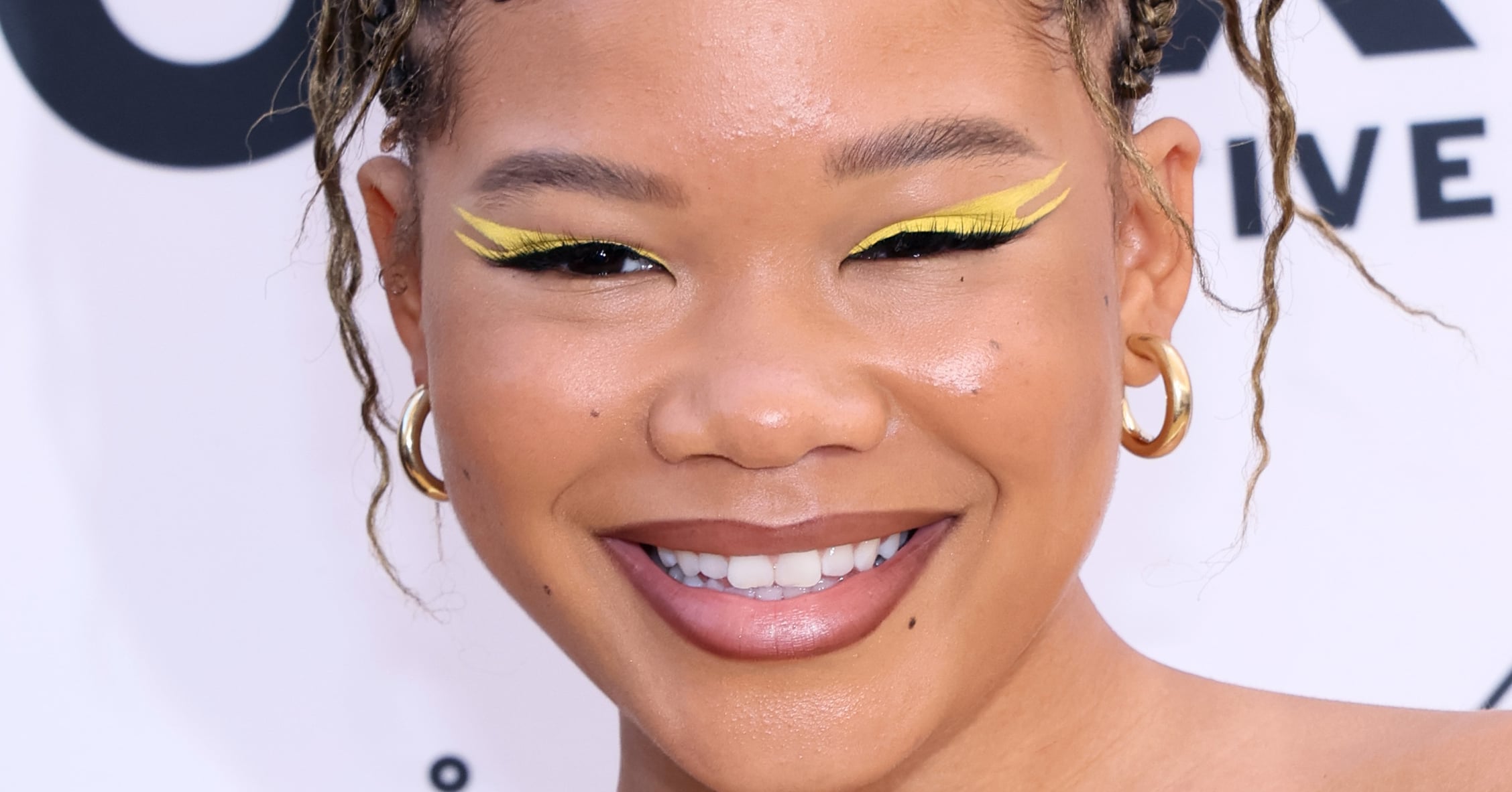 Storm Reid's Blue Cornrow Braids Hairstyle