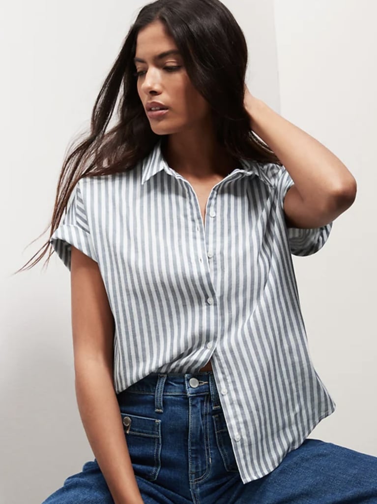 Banana Republic Cotton Gauze Roll-Cuff Shirt