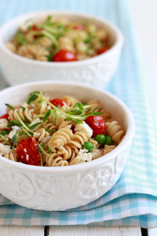 Whole Wheat Pasta Salad With Feta and Peas KidFriendly Labor Day