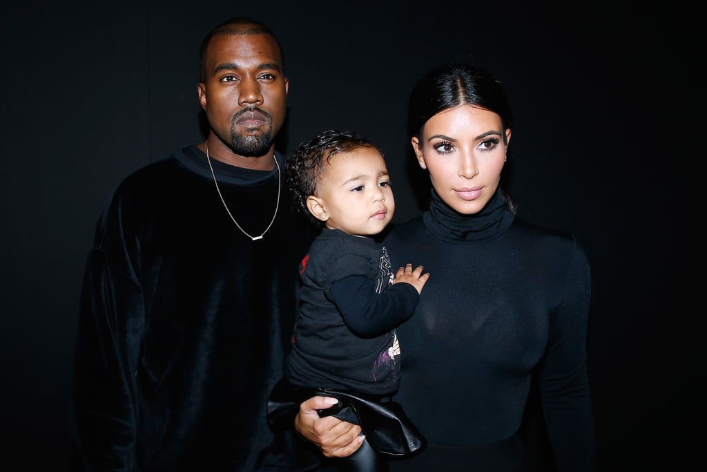 North West, Kanye West and Kim Kardashian in Paris in September 2014
