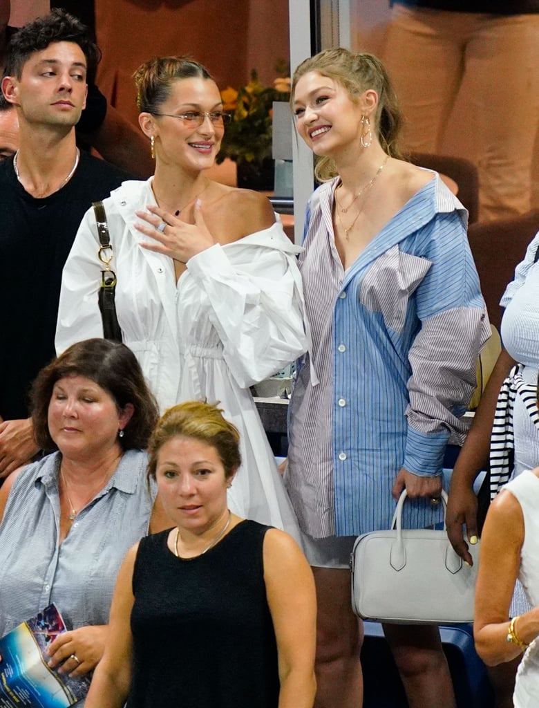 Gigi and Bella Hadid at US Open in Button-Downs 2018