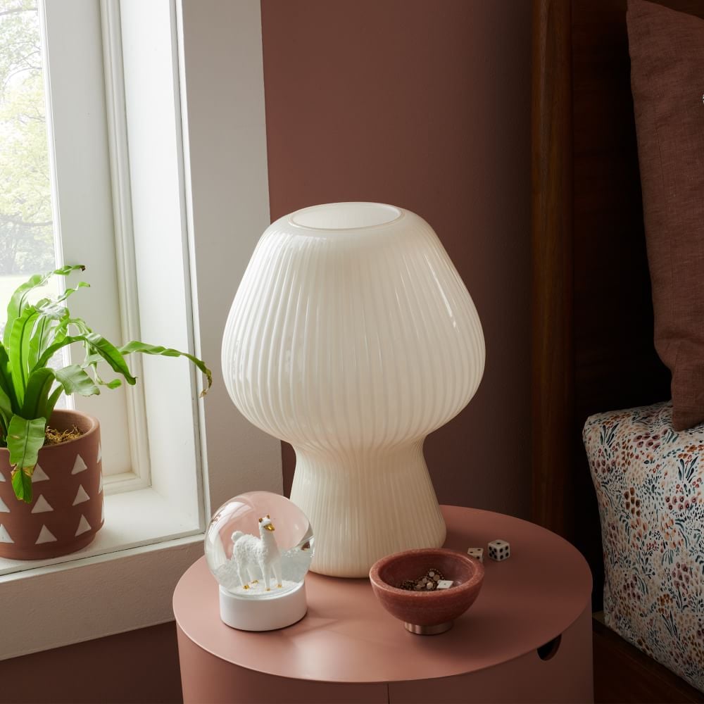 West Elm Ribbed Glass Table Lamp