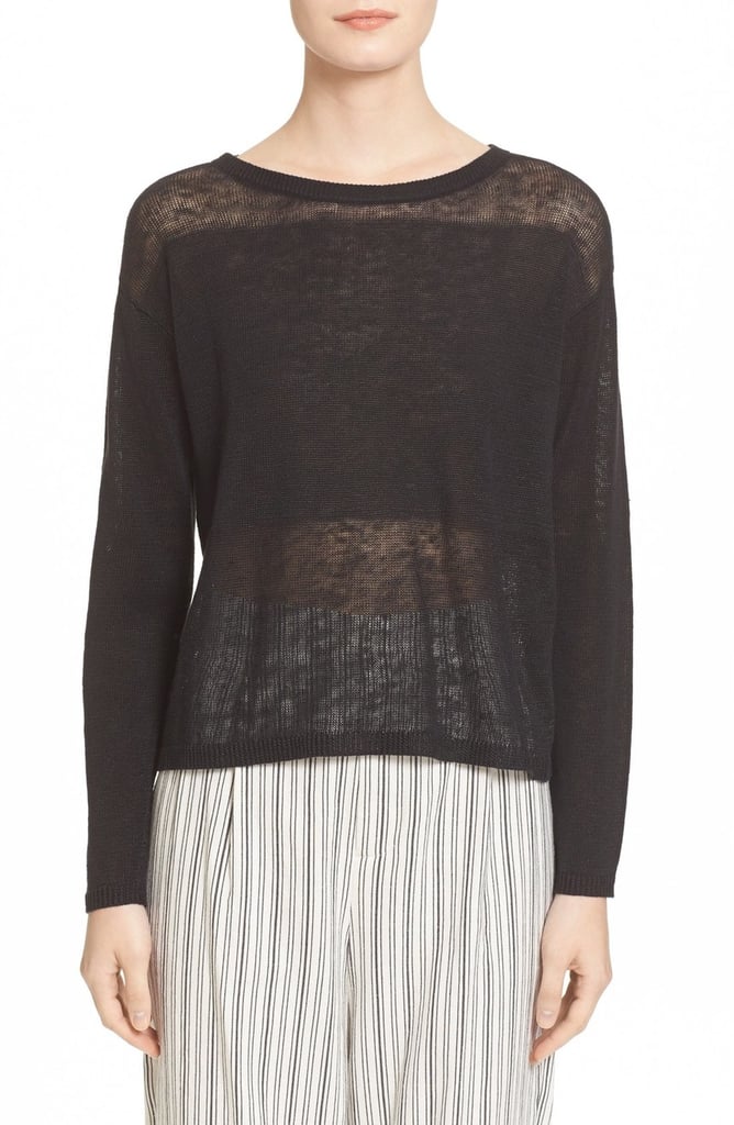 Alice + Olivia Andora Sheer Crossback Linen Sweater ($220)