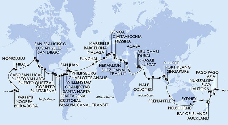 CRUISE SHIP LOCATIONS AROUND THE WORLD visual data 3