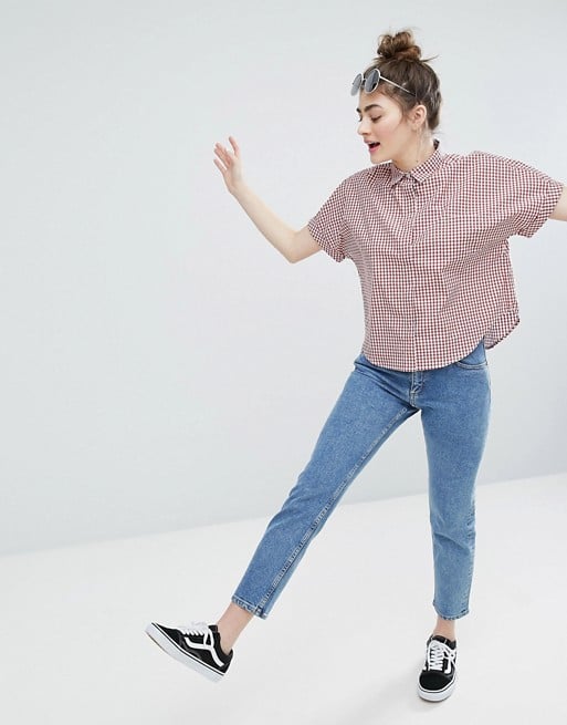 Monki Gingham Boxy Shirt