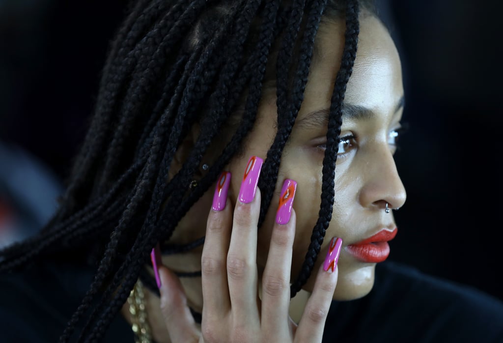 Flourescent Flamed Nails at Charlotte Knowles Spring 2020