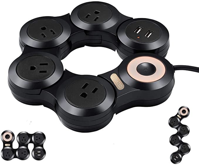 Corated Flexible Power Strip Surge Protector