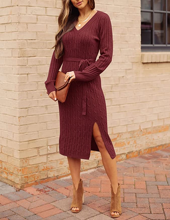 Sweater v outlet neck dress