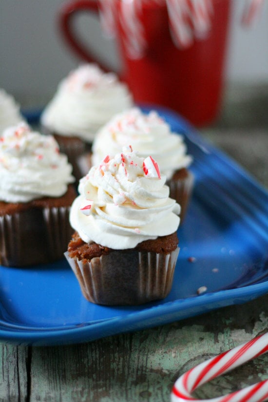 Peppermint Hot Chocolate Cupcakes