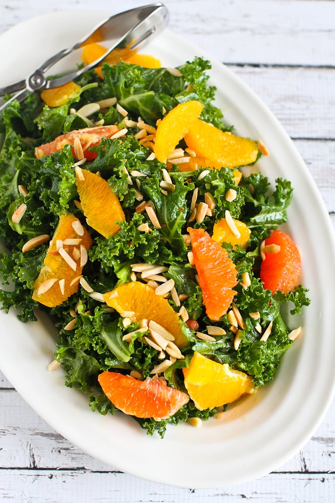 Kale, Toasted Almond, and Orange Salad