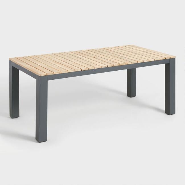 Gray Metal and Wood Alicante Outdoor Dining Table