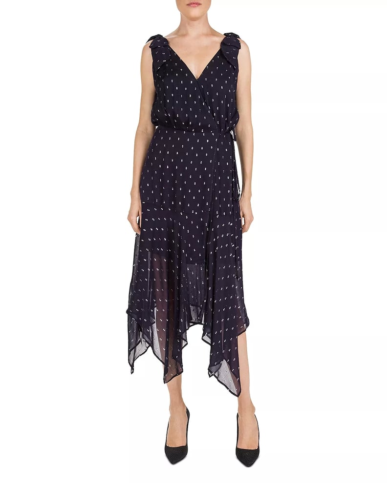 The Kooples Metallic-Dot Midi Wrap Dress Women