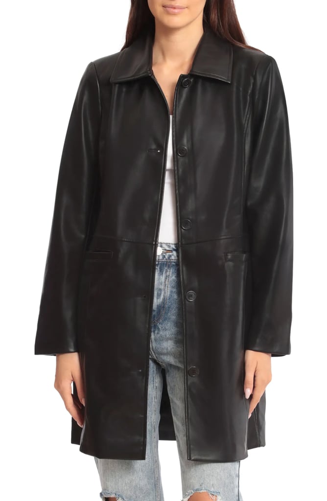 A Leather Coat: Avec Les Filles Faux Leather Car Coat