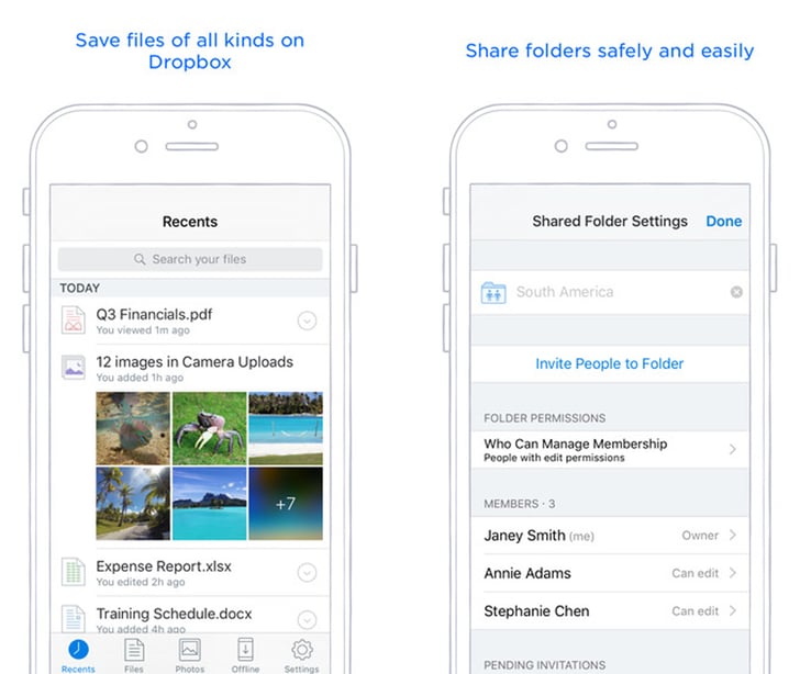 how to open a dropbox link in the app