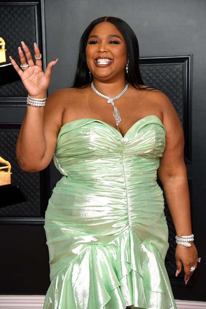 Lizzo in Custom Balmain at the 2021 Grammy Awards