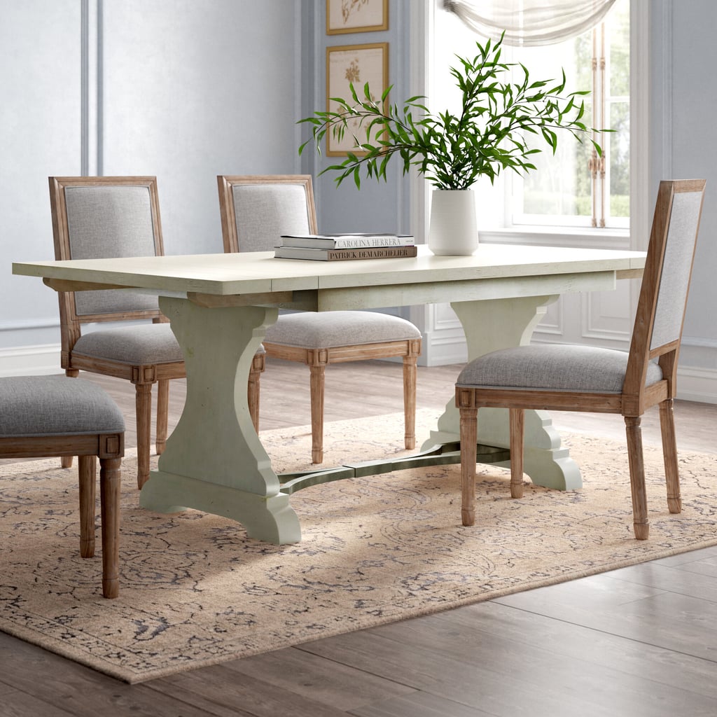 Jaclin extendable trestle shop dining table