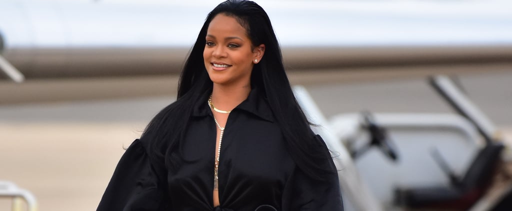 Rihanna's Black Crop Top Set 2019