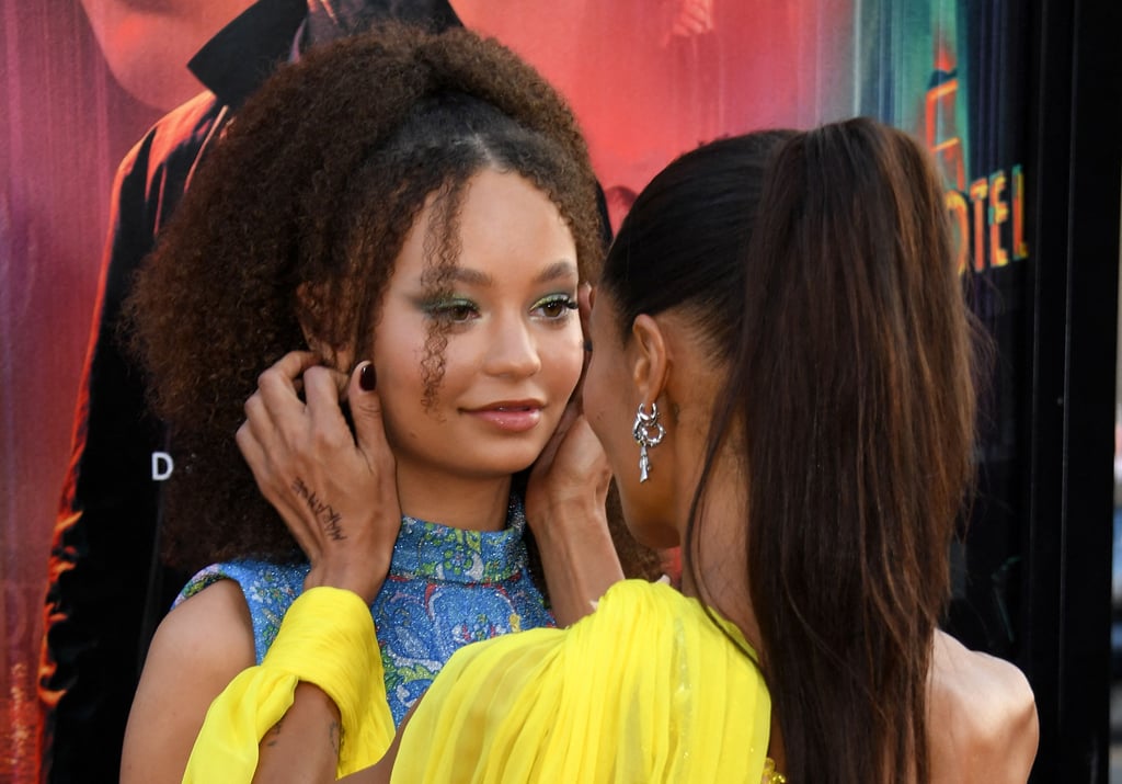 Thandiwe Newton and Nico Parker Twinning in Versace Dresses