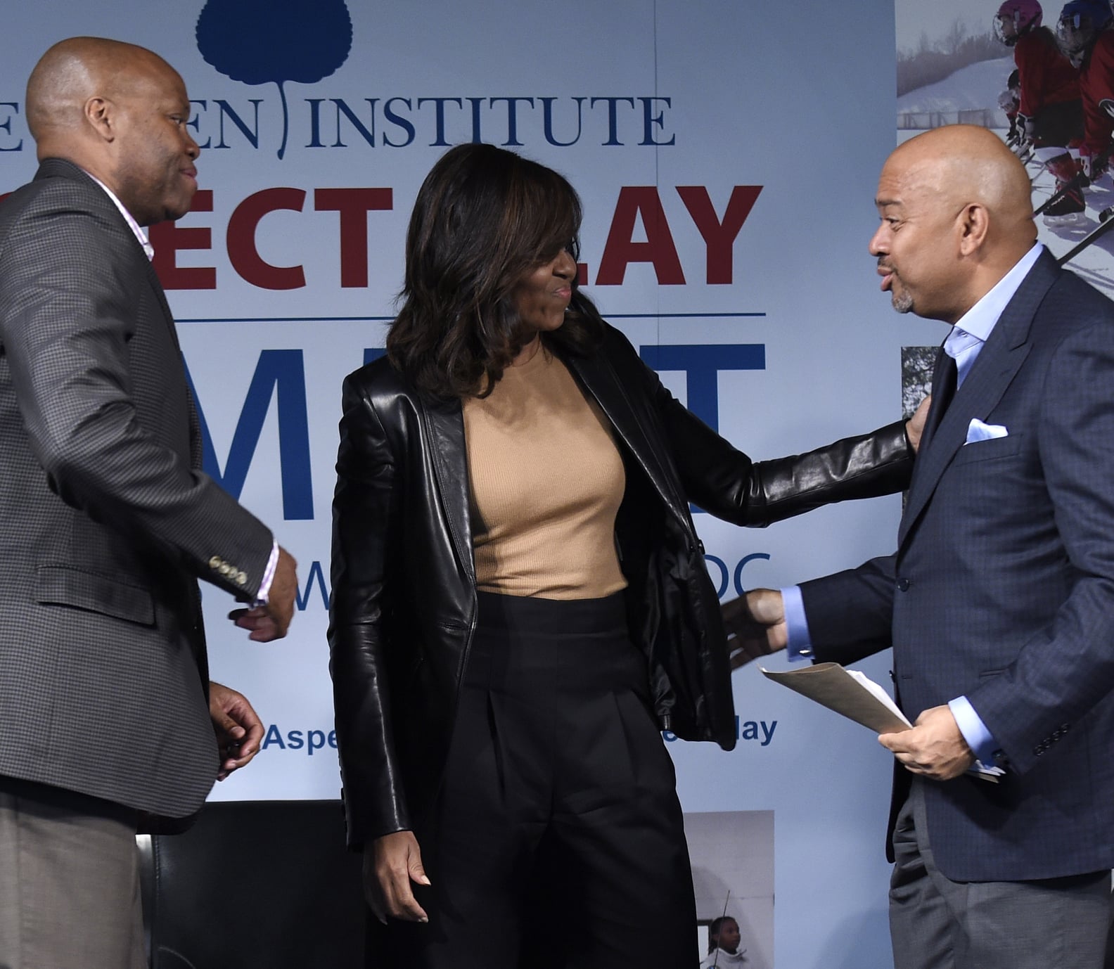 Michelle Obama Wearing a Leather Jacket May 2016 | PS Fashion