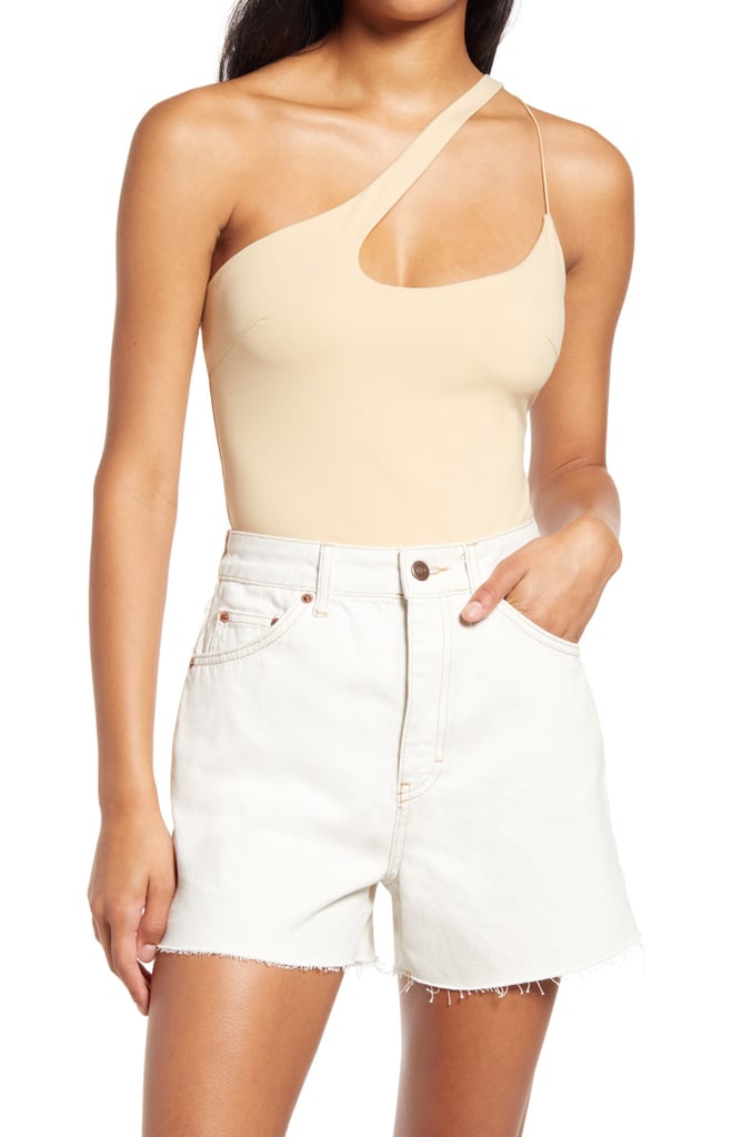 Sultry and Feminine: Lulus Asymmetric One-Shoulder Bodysuit