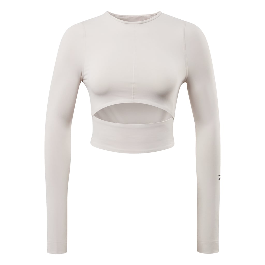 Reebok x VB Logo Long Sleeve Crop Top in Stucco