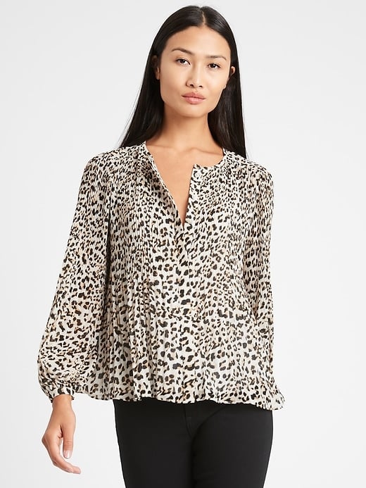 Banana Republic Print Pleated Shirt