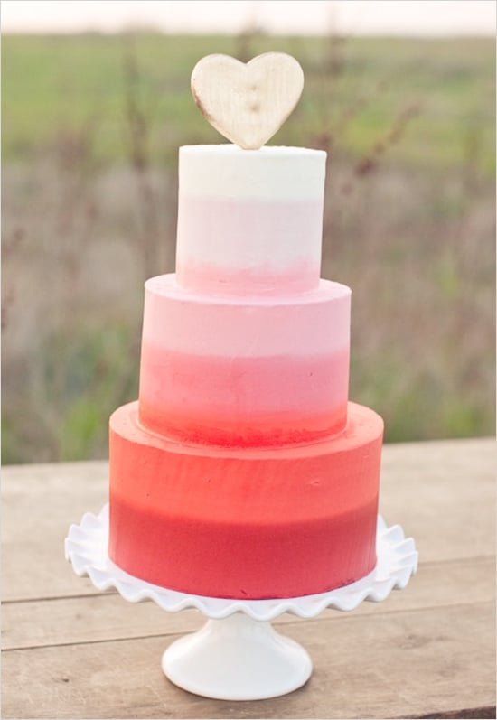 Ombre Heart-Topped Cake