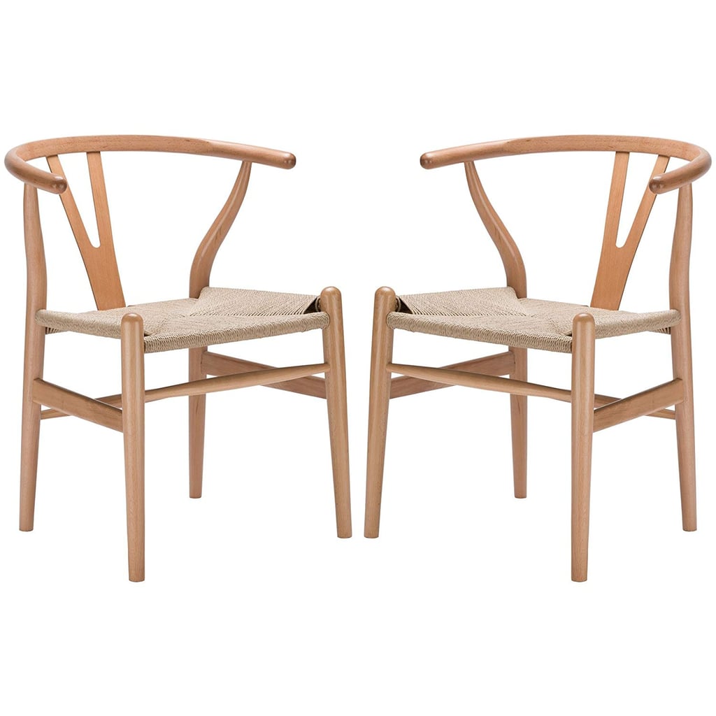 Poly and Bark Weave Modern Wooden Mid-Century Dining Chair